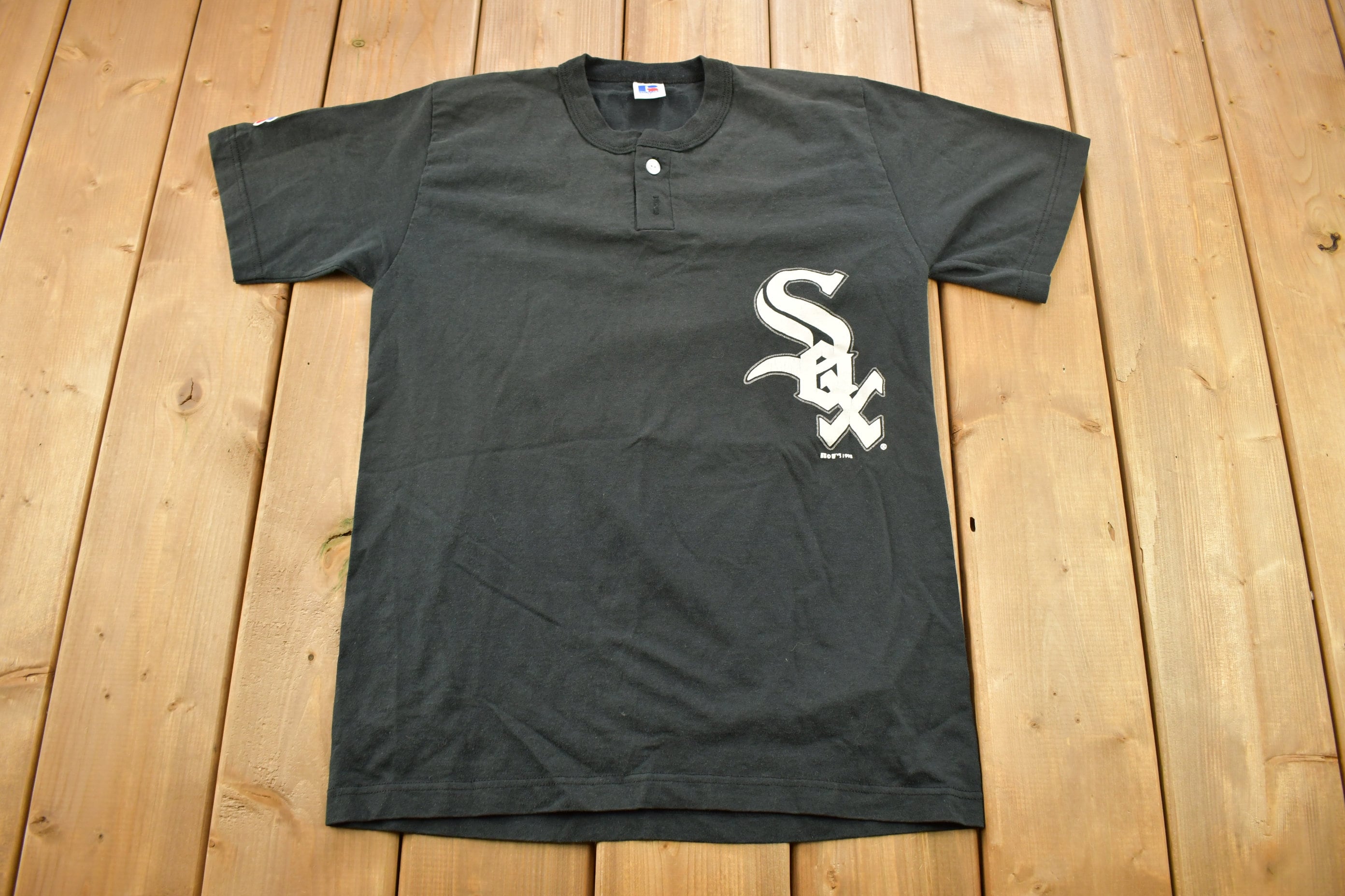 Vintage 1998 Chicago White Sox MLB Russell Athletics Henley