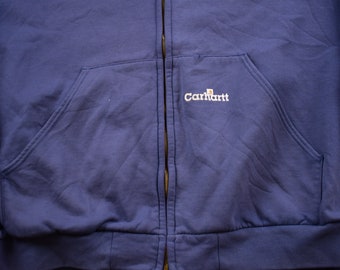 Vintage 1990s Carhartt Full Zip Embroidered Hoodie / 90s Hoodie