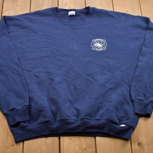Vintage 1990s Russell Athletics Fire Rescue Crewneck Sweatshirt / 90s Crewneck / Souvenir / Athleisure / Streetwear / Travel And Tourism
