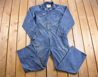 Macacão vintage HWC de alta qualidade dos anos 80 / Macacão vintage / Roupa de trabalho vintage / Roupa de trabalho com efeito desgastado / Macacão de trabalho de uma peça / Fabricado no Canadá