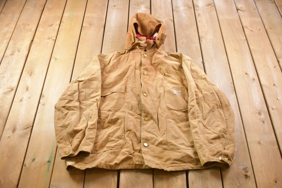 Vintage 1989 Carhartt 100 Years Red Quilt Lined Traditional Coat