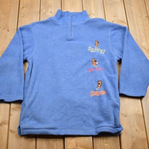 Vintage des années 1990 Scooby Doo Cartoon Network quart zip polaire pull / pull pour femme / pull des années 90 / Streetwear / Scooby Doo / brodé
