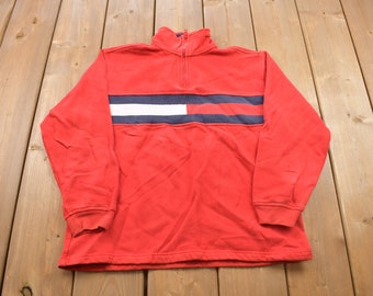 Vintage 2000 Tommy Hilfiger 1/4 Zip Sweatshirt / 90s Crewneck / Fancy Vintage / Essential / Streetwear / 90s Blank
