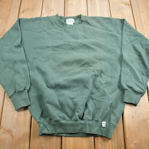 Vintage 1990s Discus Athletic Blank Crewneck Sweatshirt / 90s Crewneck / Made In USA / Heavy Weight