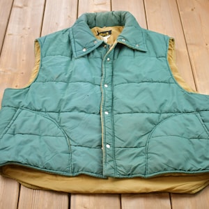 Vintage 1970s Alleson Zip Up Puffer Vest / Quilted Vest / Vintage Bubble Vest / Winter / Streetwear / 70s Vest