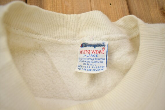 Vintage 1990s Blank White Champion Reverse Weave … - image 8