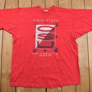 Vintage 1990s Ohio State University Collegiate T-Shirt / NCAA Tee / Americana / Made In USA / Single Stitch / OSU / Heavy Weight