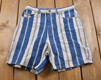 Vintage Marithé + François Girbaud Striped Denim Shorts Made in