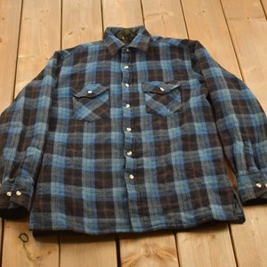 Vintage 1990s Gentlemens Row Plaid Wool Flannel Button Up Shirt / 1990s Button Up / Vintage Flannel / Plaid Shirt / Button Down / Wool