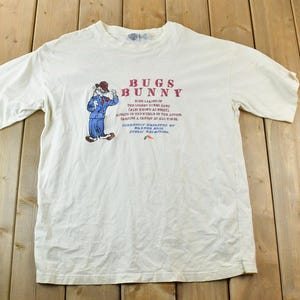 ヴィンテージ 1990 年代 バッグス・バニー 刺繍 ワーナー ブラザーズ カートゥーン プロモ T シャツ / 90 年代 グラフィック T シャツ / ヴィンテージ ミッキー マウス / アメリカ製