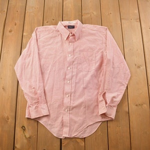 Vintage 1990s Goldenes V Streifen Hemd / 1990s Button Up / Vintage Flanellhemd / Basic Bluse / Made In USA