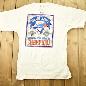 Vintage 1993 Toronto Blue Jays MLB Back To Back World Series Champions T-Shirt / Single Stitch / 90s Streetwear / Deadstock / Sportswear
