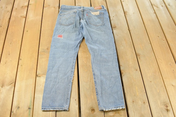 Vintage 2000s Levi's Distressed Patchwork Denim J… - image 2