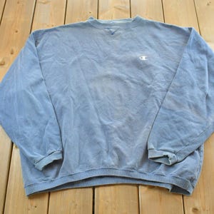 Vintage 1990s Champion Sun Faded Logo Crewneck Sweatshirt Men's XL / Script Logo / Steetwear / Minimalist / 90s Blank