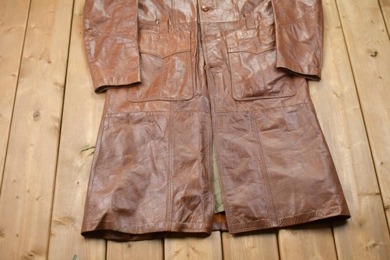 Vintage 1980s Leather Full Length Jacket / Fall O… - image 2