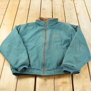 Chaqueta bomber de trabajo forrada con manta, estilo vintage de los años 90, marca LL Bean, talla L para hombre / Hecha en EE. UU. / Estilo outdoor de los 90 / Streetwear