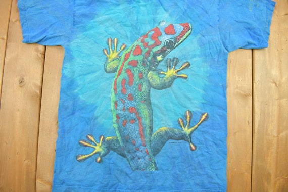 Vintage 1997 Leopard Gecko Theme Tie Dye Graphic … - image 3