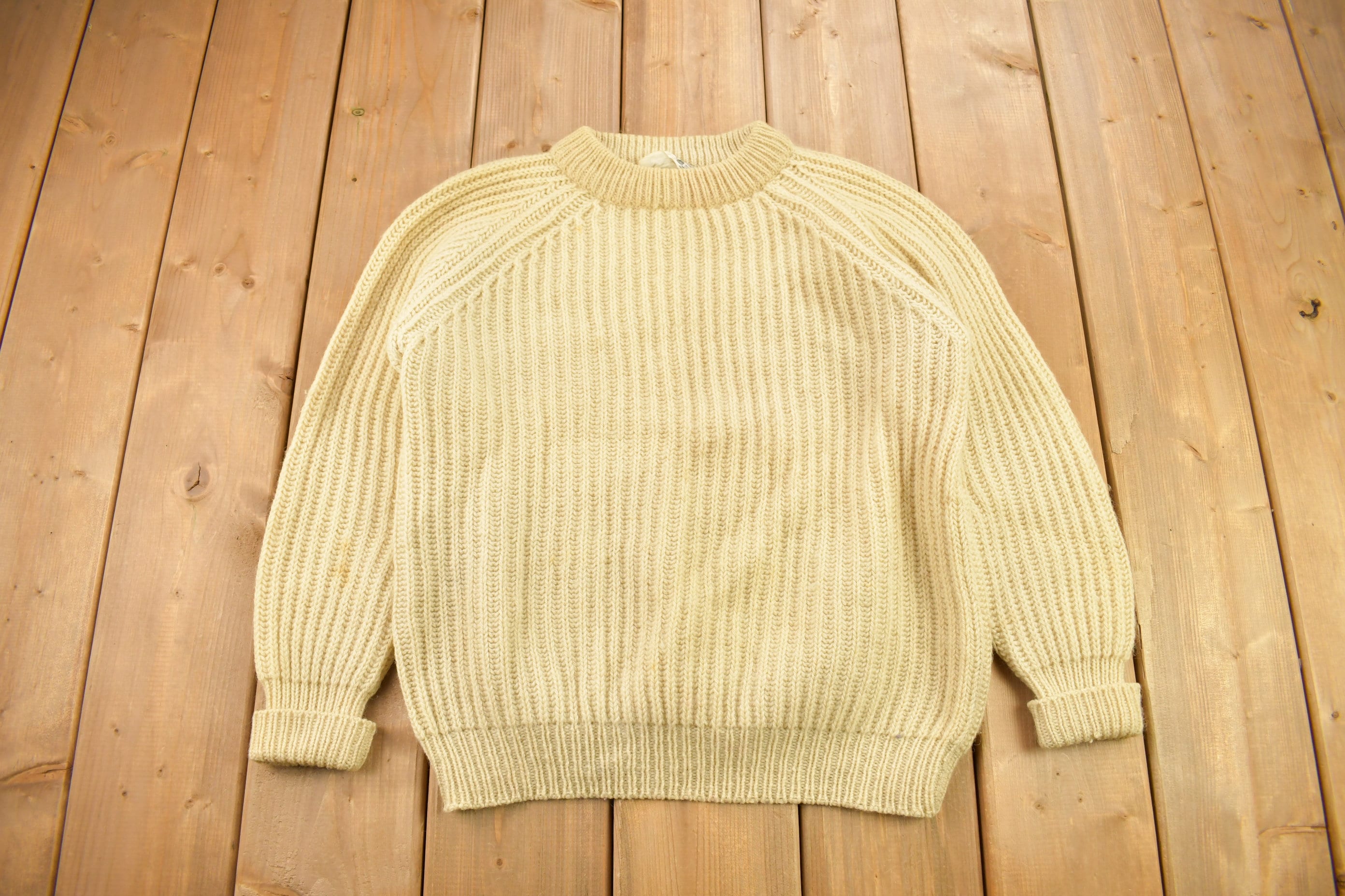 Vintage 1980s 100% Pure New Wool Peter Storm Knit Sweater