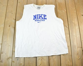 Vintage 1990s Nike Graphic Tank Top / Swoosh / Nike Swoosh / Nike Vintage / Small Swoosh / Big Swoosh / Nike Check