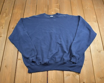 Vintage 1990s Hanes Blank Crewneck Sweatshirt Made In USA