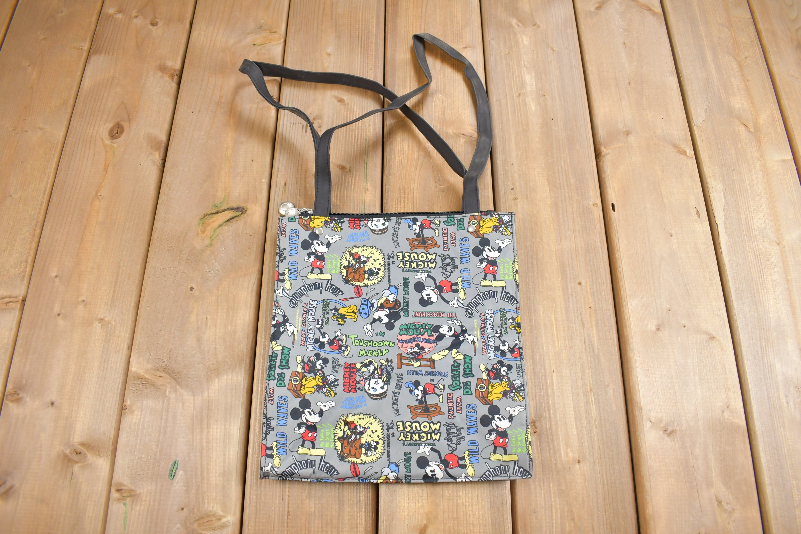 Vintage 1990s Walt Disney Mickey Mouse All Over Print Tote Bag 