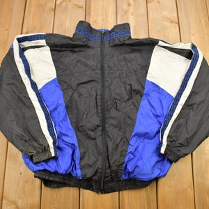 Vintage 1990s Advantage By Wilson Color Block Windbreaker Jacket / Embroidered / Sportswear / Streetwear / Athleisure