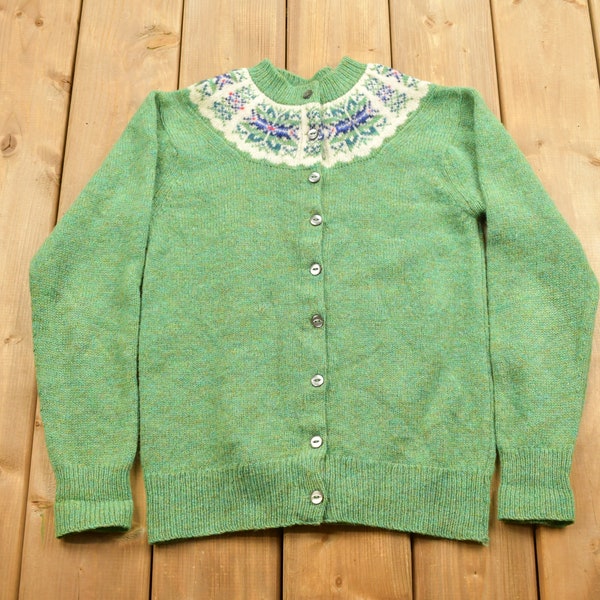 Vintage 1990s Croft Spun Shetland 100% Virgin Wool Knit Sweater / Vintage 90s Button Up Knit / Scotland / Vintage Knit / Winter Sweatshirt