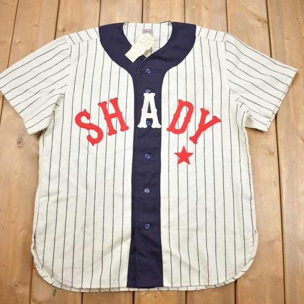 Vintage 1990s Shady Records Baseball Jersey / Ebbets Field Flannels / Made In USA / Vintage Hip Hop T Shirt / Rap Tee / Eminem