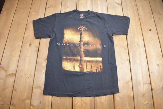 希少 90s 当時物 QUEENSRYCHE ヴィンテージ バンドTシャツ L ビンテージ90's○QUEENSRYCHE 1991年ツアーTシャツ黒size L○240808j2