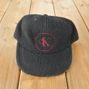Vintage 1990s Calvin Klein Fleece Fitted Cap / OSFA / 90er Jahre Mütze / Vintage CK / bestickt