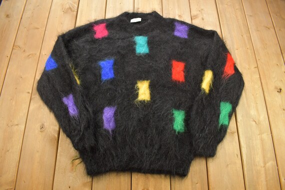 Vintage 1990s Charlotte Castle Mohair Knitted Sweater / Vintage 