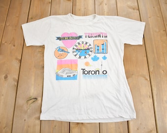 Vintage 1980s Toronto Canada Souvenir T Shirt / Streetwear / Vacation Tee / Travel T Shirt / Single Stitch / Made In Canada