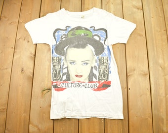 Vintage 1984 Culture Club Graphic Band T Shirt / Music Promo / Concert Tee / 80s / Made In USA / Single Stitch
