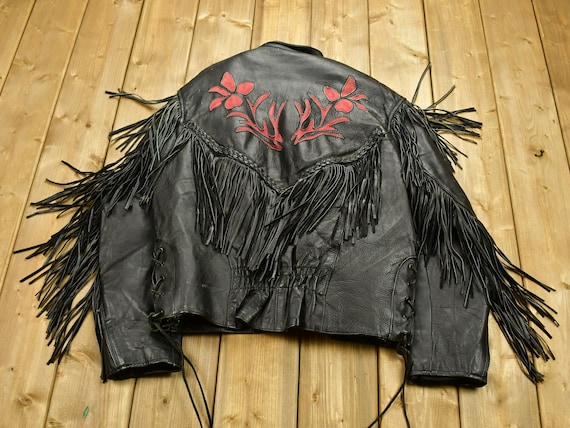 90s archive fur leather jacket牛革 本革 Y2K 90's Leather Jacket, Oversized Leather Jacket, Y2K Leather