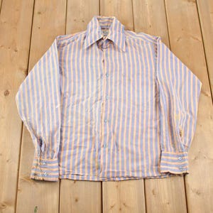 Camisa formal de manga larga abotonada a rayas de la Guardia Real de los años 70, estilo vintage, estética de los años 70