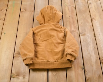 Vintage 1990s Kids Carhartt Hooded Jacket / Workwear