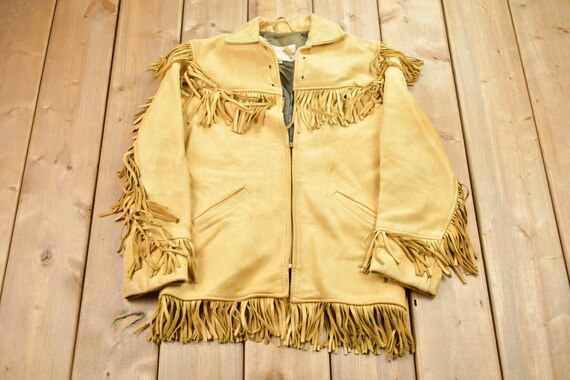 Genuine Buckskin Leather Fringe Jacket 