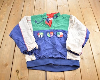 Vintage 70s-80s Izod Lacoste Alligator Patch Track Jacket, Navy