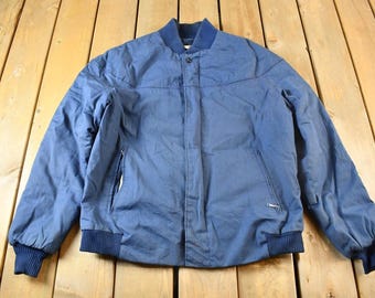 Vintage 1980s JC Penney Bomberjacke / Blaue Jacke / Vintage Bomberjacke / Size Large Long / Union Made