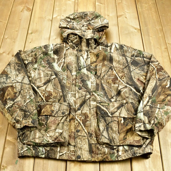 Vintage 1990s Real Tree Camo Outer Shell Jacket / Outdoorsman / Hunting Jacket / Streetwear / Remington / All Over Print / Vintage Real Tree