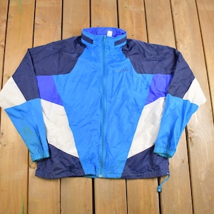 Vintage 1990s Nike Color Block Windbreaker Jacket / 80s 90s Nike / Vintage Running Jacket / Streetwear / Athleisure / Outerwear / Grey Tag