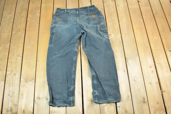 Vintage 1990s Carhartt Double Knee Denim Work Pants Size 38 X 32