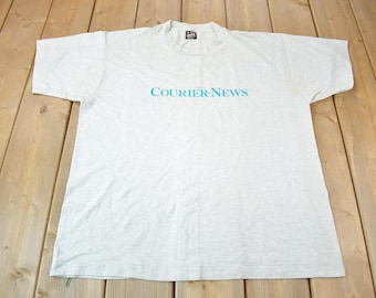 Vintage 1990s The Courier News Single Stitch Graphic T-Shirt Made In USA