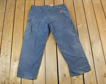 Vintage 1990s Carhartt Work Pants Size 42 x 30 / 90s Carpenter Pants / Made In USA / Distressed Carhartt / Vintage Workwear