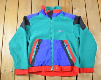 ウェア Eddie Bauer 80s-90s fishing jacket Vintage 1990s Eddie Bauer Fleece Colour Block Ski Jacket - Etsy