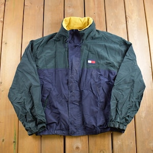 Vintage 1990s Tommy Hilfiger Full Zip Windbreaker Jacket / 90s Tommy / Athletic Spring Summer Sportswear / Streetwear / Athleisure
