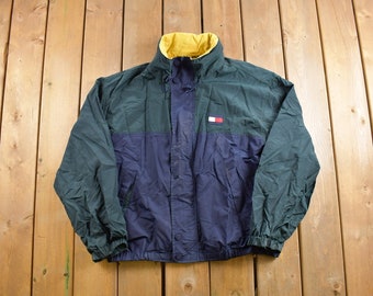 Vintage 1990s Tommy Hilfiger Full Zip Windbreaker Jacket / 90s Tommy / Athletic Spring Summer Sportswear / Streetwear / Athleisure
