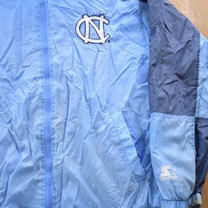 Vintage 1990s Starter North Carolina University Tar Heels NCAA Full Zip Windbreaker Jacket / Team Logo / Athletic Sportswear / Athleisure image 3