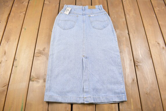 True Vintage 1970's Brand New Long Denim Skirt 26… - image 2