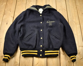 Vintage 1990 Greenville Embroidered Wool Varsity Jacket / Hooded / Simone / DeLong Jacket / Streetwear Fashion / Made In USA